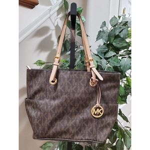 Michael Kors Women's Leather Trimmed Adjustable Strap Stylish Shoulder Bag